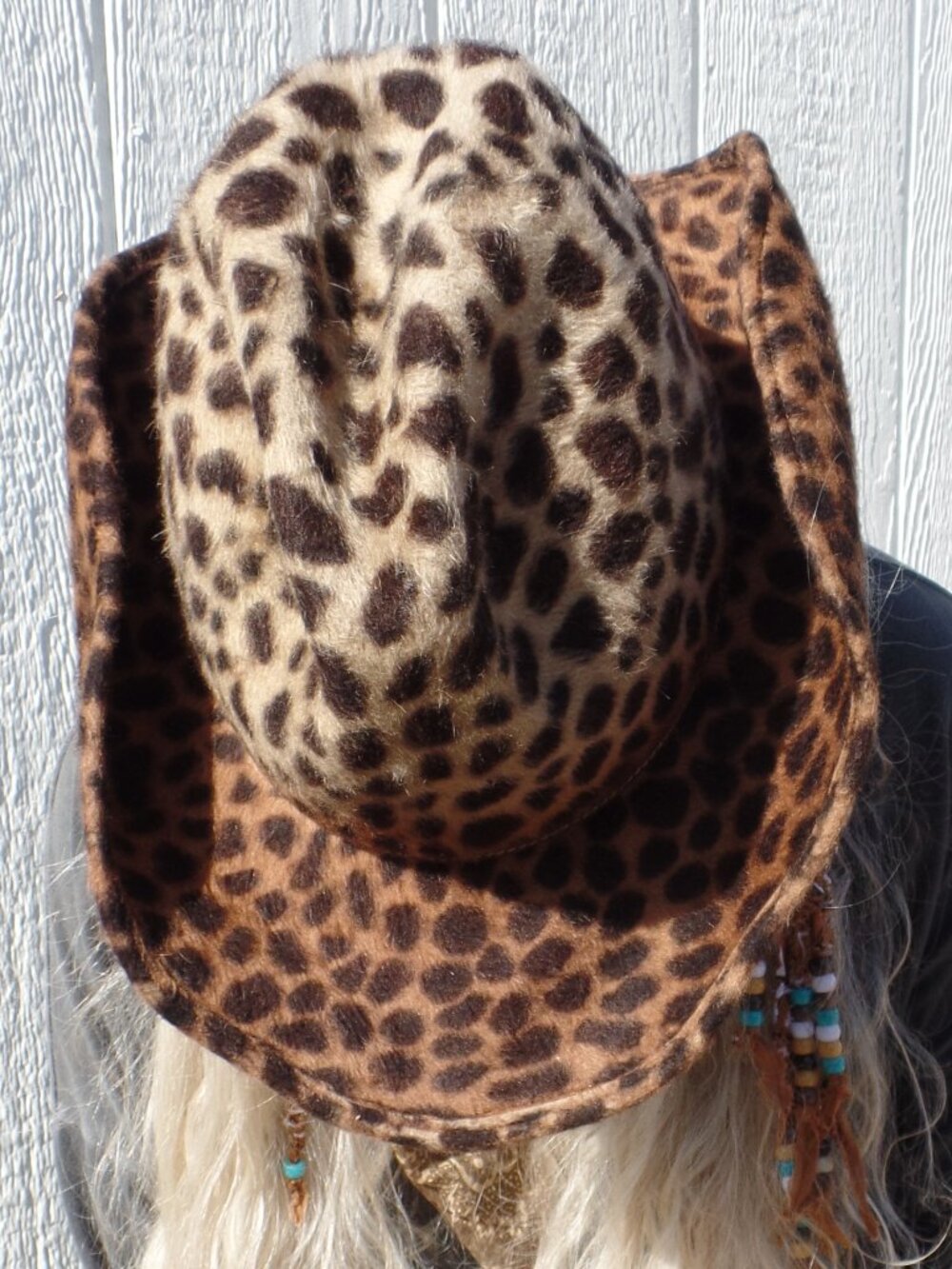 Vintage Eric Javits New York Hat Western Leopard Packable MEDIUM - Picture 6 of 9